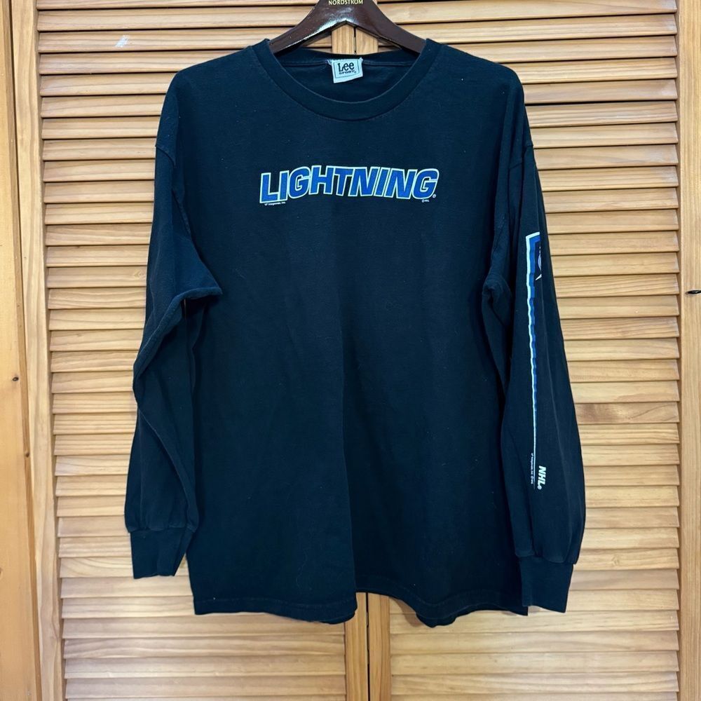 Lee vintage lightning NHL Sport Black Cotton Tee XL
